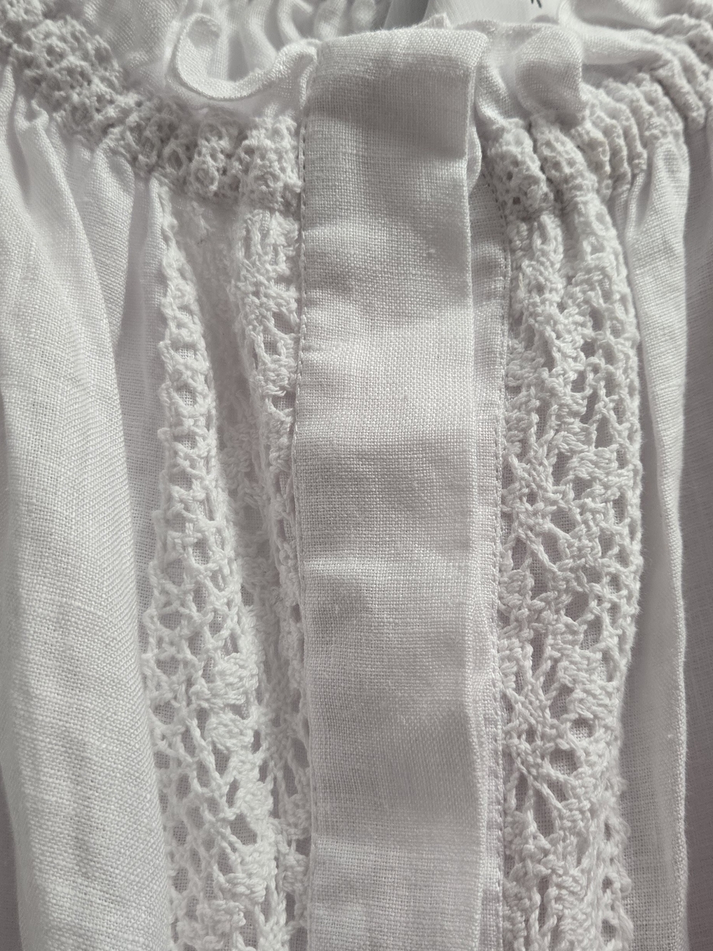 Sleeper White Off-Shoulder Midi Dress with Puff Sleeves - Picture 3 of 5